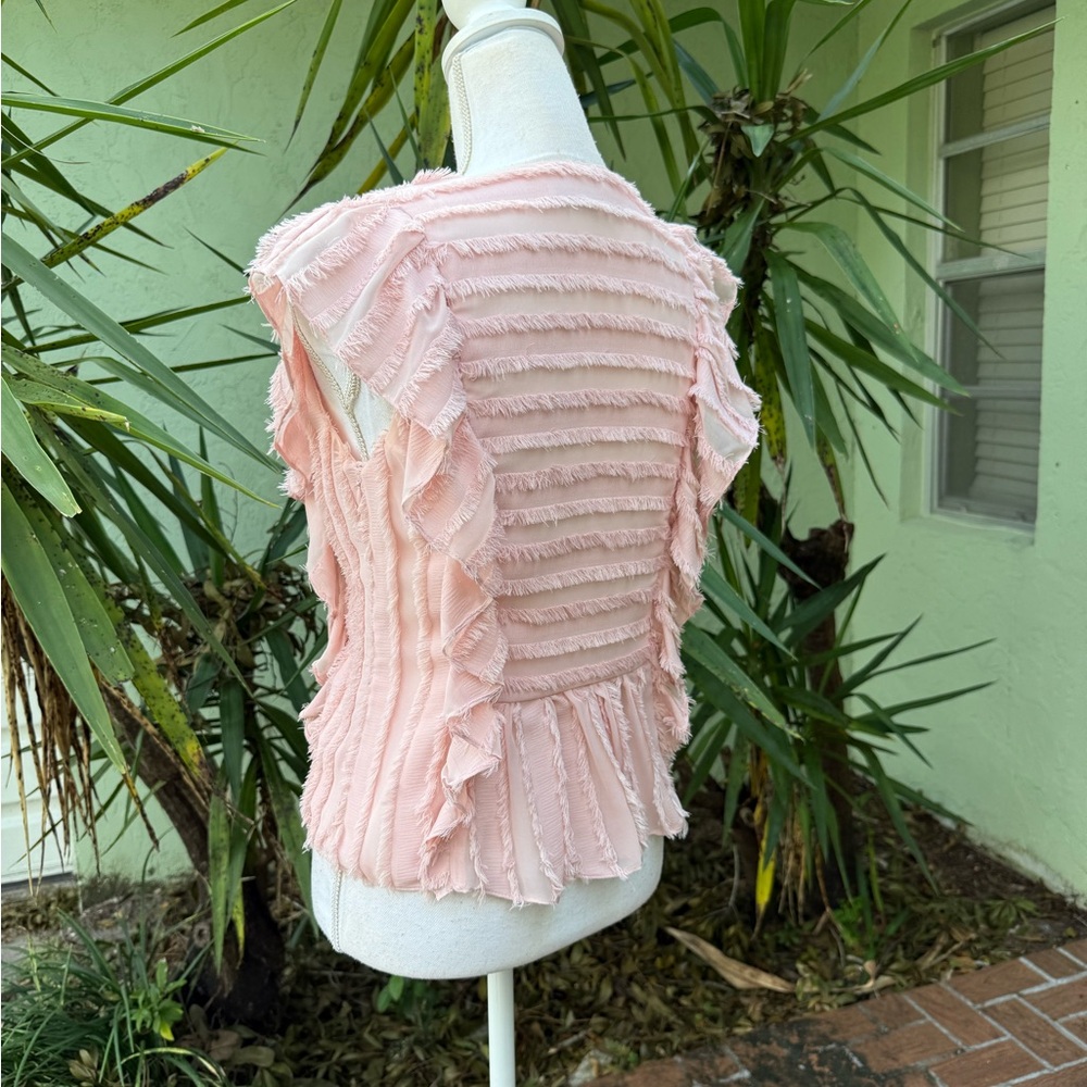 Waverly Grey Pink Ruffle Top - Picture 8 of 11